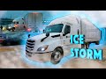 TRUCKING In A DANGEROUS ICE STORM In Missouri | Snow & Chaos On Roads Of America | OTR Cascadia Semi