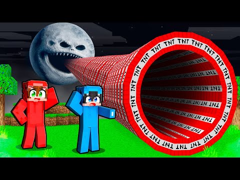 I found a TNT TUNNEL to the MOON in Minecraft!