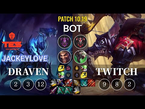 TES JackeyLove Draven vs Twitch Bot - KR Patch 10.19