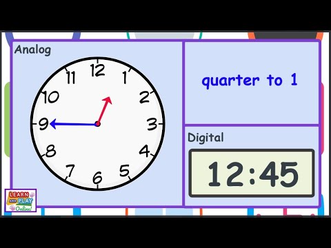 Telling the Time for Kids: Quarter To Times