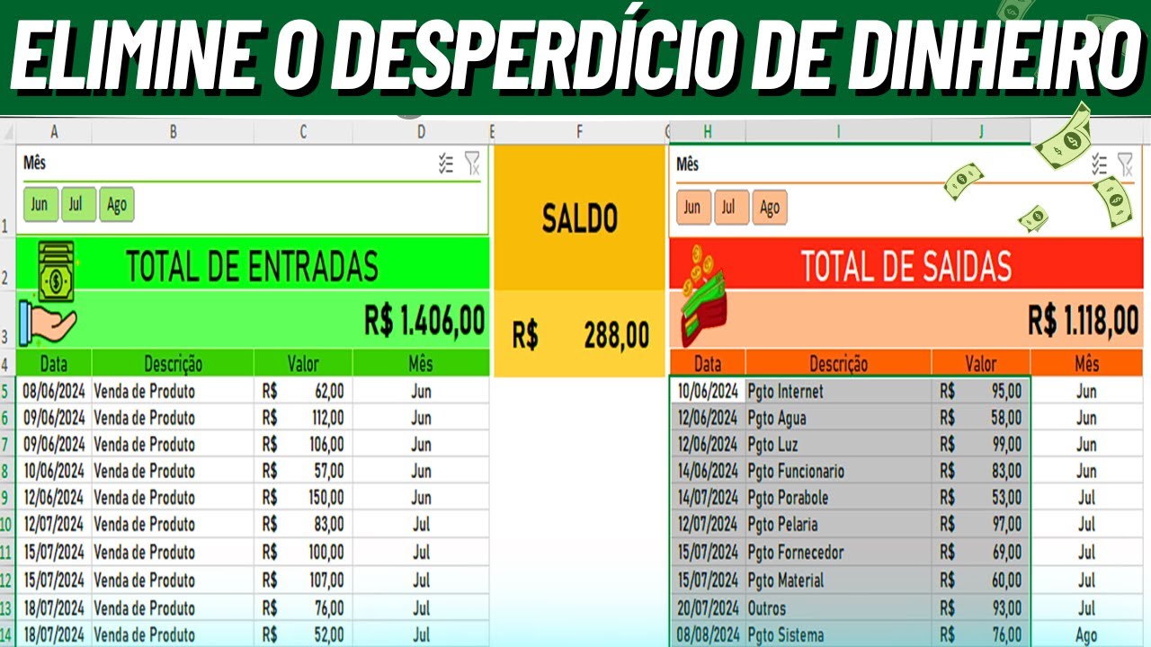 Como criar uma Planilha de Controle de ENTRADA e SAÍDA de DINHEIRO em seu negócio