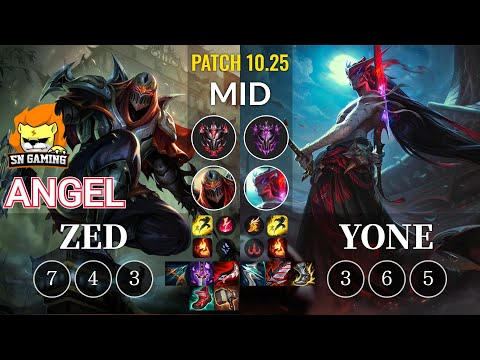SN Angel Zed vs Yone Mid - KR Patch 10.25