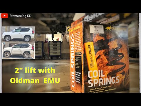 Toyota Landcruiser Prado 2" lift Oldman EMU Nitrocharger Sport Suspension Installation