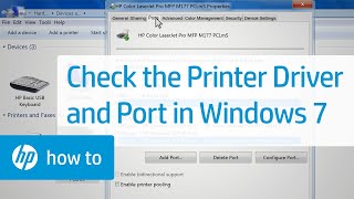 Check the Printer Driver and Port in Windows 7