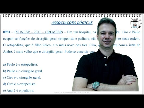 0983 - VUNESP - 2011 - CREMESP - ASSOCIAÇÕES LÓGICAS (www.gurudamatematica.com.br)