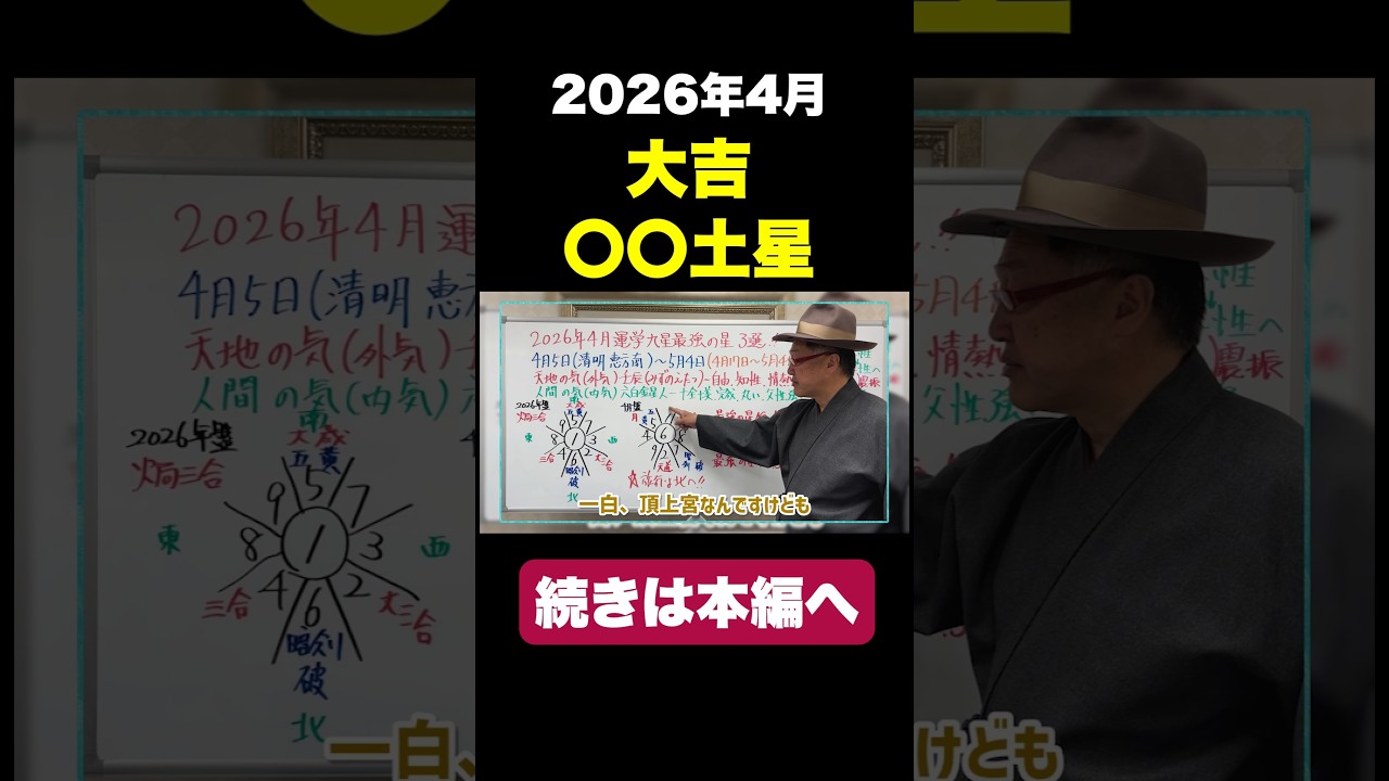 4月の大吉はどの星でしょうか!? #九星気学 #八白土星