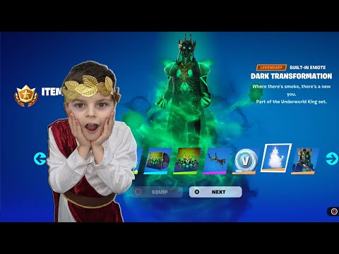 My 10 Year Old Kid Reaction To Me Giving Him NEW Fortnite Tier 100 Battle Pass Skin Unlocking HADES