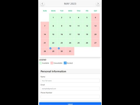 Booking Calendar and Notification setup - WordPress Plugin