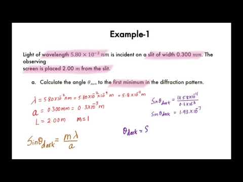 Single Slit Diffraction Sample Problem 1
