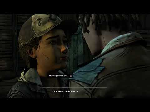 THE WALKING DEAD - Clementine hugs Louis