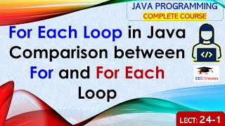 For Each Loop, Comparison between For and For Each Loop with example