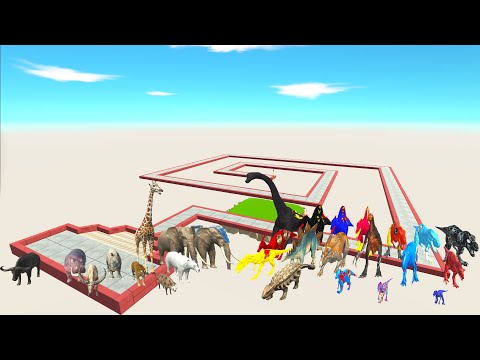 SPIRAL SPEED RACE CHAMPIONS ALL DINOSAURS VS ANIMALS SUPERHEROS WHO TOP 1 | Animal Revolt Battle Sim