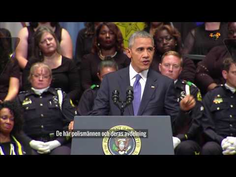 President Obama håller tal på minnestund för offren i Dallas