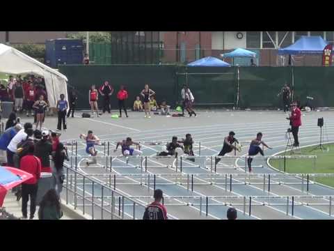 Jose Rubio - (Lane 6) VarB 110m Hurdle Finals at CA Relays 3-18-17