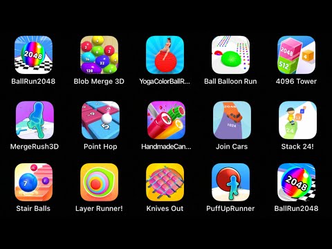 📌Satisfying Mobile Games - Ball run 2048, Blob Merge 3D, Handmade Candy, Layer Runner, knives out