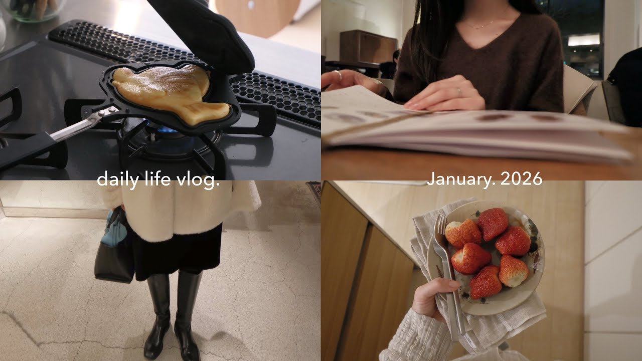 New year’s diaries🍓新年の購入品｜天むすとたい焼き👩🏻‍🍳 朝活と夜カフェ☕️ 日常vlog.