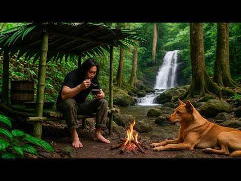 2days Find wild food, survive alone in the forest, make a shelter out of bamboo