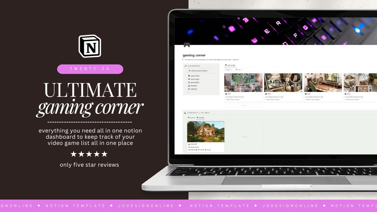 🎮 how to use my video game notion tracker template ⭐ full gaming corner walkthrough