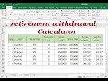 retirement withdrawal calculator excel formula