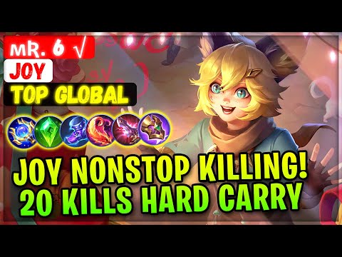 Joy Nonstop Killing! 20 Kills Hard Carry [ Top Global Joy ] ᴍʀ. 6 √ - Mobile Legends Emblem & Build
