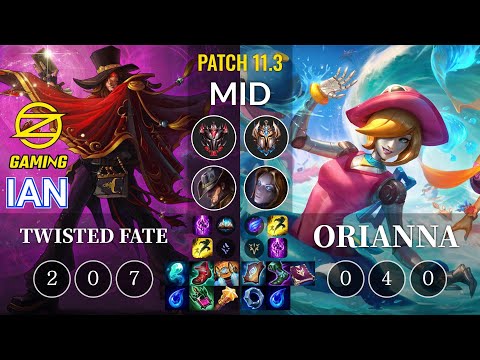 OZ Ian Twisted Fate vs Orianna Mid - KR Patch 11.3