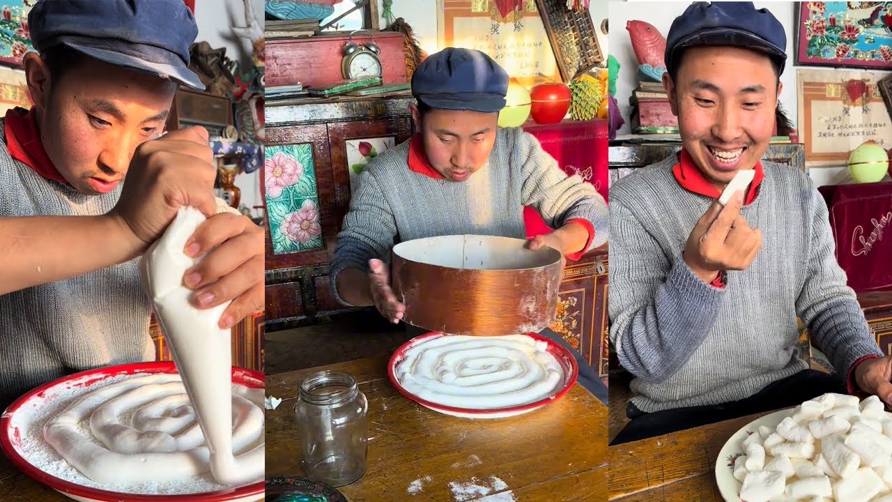 简单的棉花糖制作过程#food #民间手艺人 #手工制作