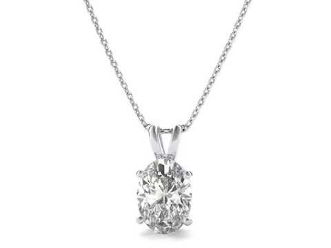Oval Cut Diamond Solitaire Pendant by 90210 Jewelry | SKU: OV2175