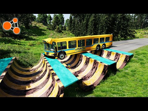 Buses vs Reverse Speedbumps BeamNG.drive | Beamng Crashes TV