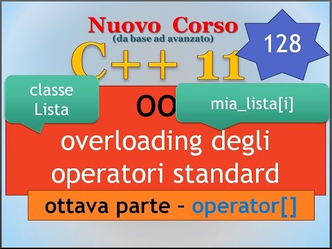 Nuovo Corso C++11 ITA 128: OOP - overloading degli operatori standard, ottava parte