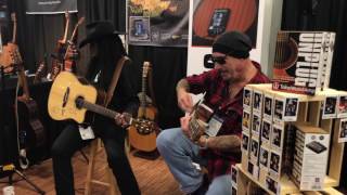 Larry Mitchell and Mike Gallaher at the Tonewoodamp Booth  - NAMM 2017 - Hats Off