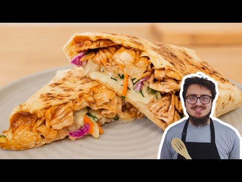 Crazy Good BBQ Chicken Coleslaw Wraps! | Super Easy