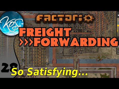 Factorio Freight Forwarding Mod 28 - SUPER SATISFYING FACTORY - Let's Play