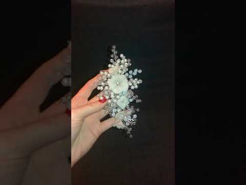 Floral comb for wedding, floral wedding accessory, polymer clay flowers for hair accessories, bridal