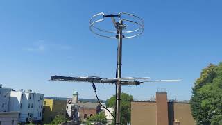 New mast on my current VHF/UHF/TV/FM rooftop antenna setup for my basement shack 8/9/2025