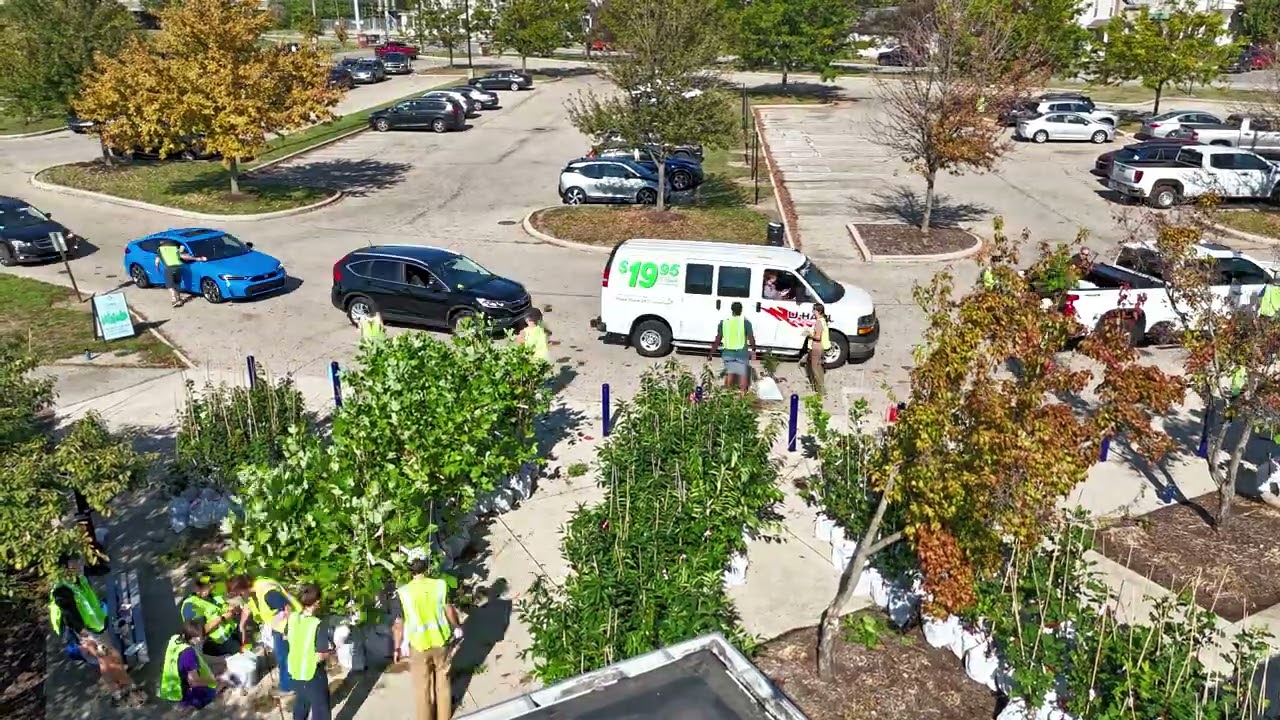 Green Columbus aerial footage