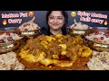 SPICY MUTTON FAT CURRY AND MUTTON NALLI CURRY WITH VEGETABLE PULAO AND BUTTER NAAN ASMR MUKBANG