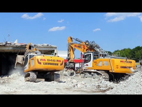 LIEBHERR R 946 & R 960 demolition, Abbruch Kaufland Backnang, Germany, 06.08.2018. #1