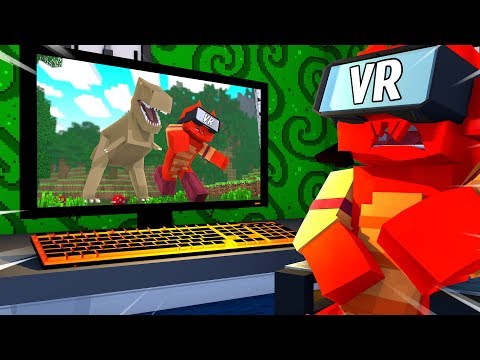 Cartoon Crab | Minecraft - DINOSAUR ESCAPE IN VR - Jurassic World Map! (Minecraft Vivecraft)