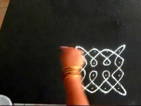 Simple neli kolam 4 by 4 dots  | melika muggulu | Sudha Balaji