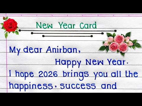 Happy New Year Card Writing | New Year Card Writing 2026 | Happy New Year Wishes |