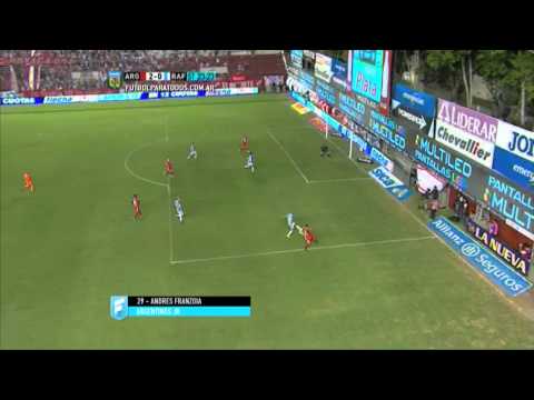 Gol de Franzoia. Argentinos 2 - Rafaela 0. Fecha 1. Primera División 2015. FPT.