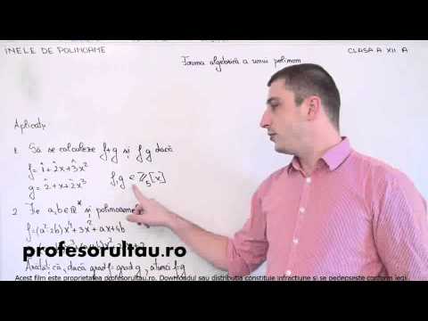 Inele de polinoame - forma algebrica a unui polinom - aplicatii - profesorultau.ro