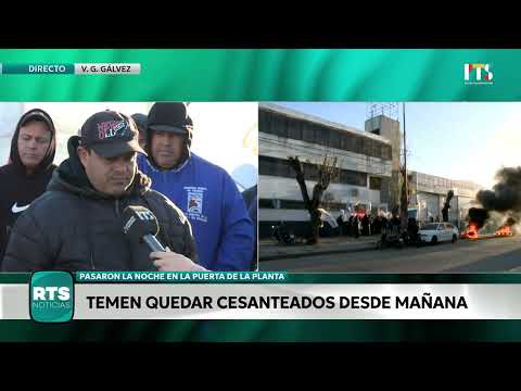 PROTESTA DE EMPLEADOS DEL FRIGORÍFICO EURO EN VILLA GOBERNADOR GÁLVEZ