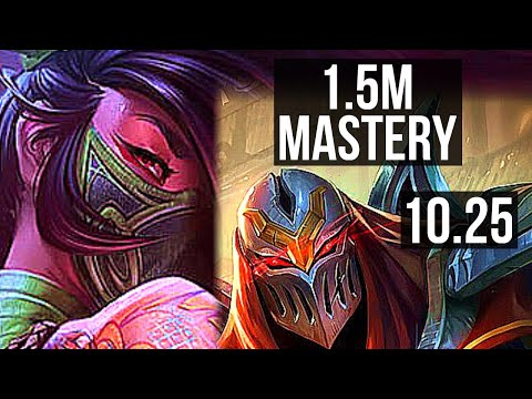 AKALI vs ZED (MID) | 7 solo kills, 1.5M mastery, 900+ games, Dominating | BR Diamond | v10.25