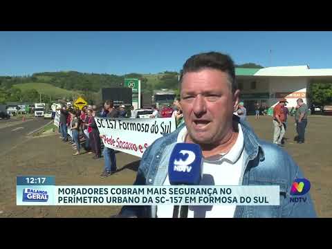 Moradores de Formosa do Sul protestam por mais segurança na SC-157