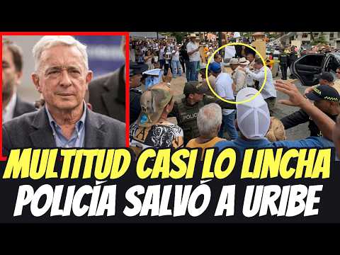 🚨 SACAN CORRIENDO A URIBE DE ANTIOQUIA, LA POLICÍA LO SALVÓ