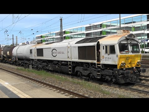 MÜNCHEN - Heimeranplatz: Class Lokomotiven der Euro Cargo Rail ( DB Cargo) mit und ohne Anhang