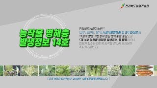 농작물 병해충 발생정보 14호 발표