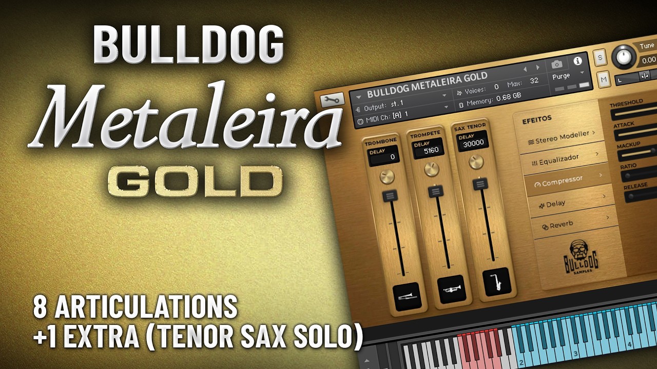 BDS010 - Bulldog Metaleira Gold - Native Instruments Kontakt - Full Version ( 8 articulations ) - Video Preview 1