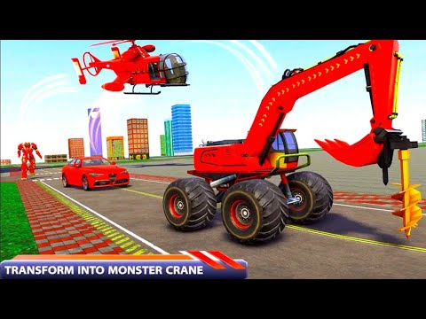 Excavator robot car game | Robot transfer | monster crane robot transformation #gameplay #gaming